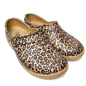 Crocs Neria Leopard Clogs Women's Pro Work Animal Pattern Slip On Casual Wear 7